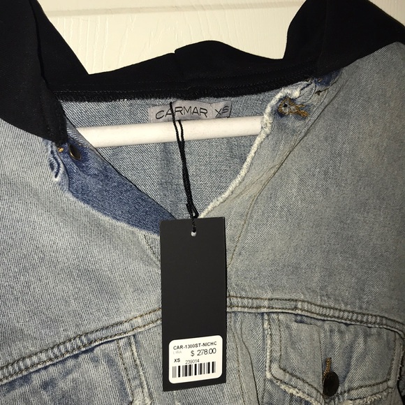 CARMAR NICHOLAS CROPPED SWEATSHIRT DENIM JACKET - Picture 8 of 8